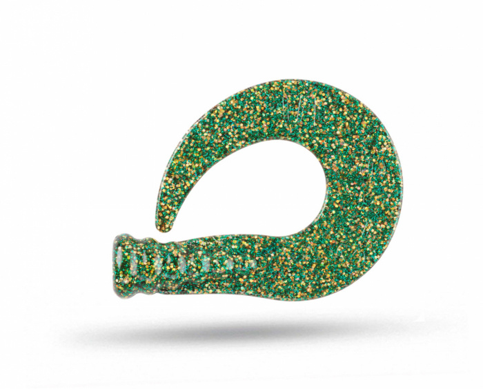 Ghost Tail Medium - Green Gold Glitter